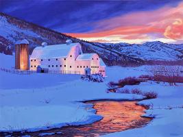 White Barn Winter by Bruce Cascia